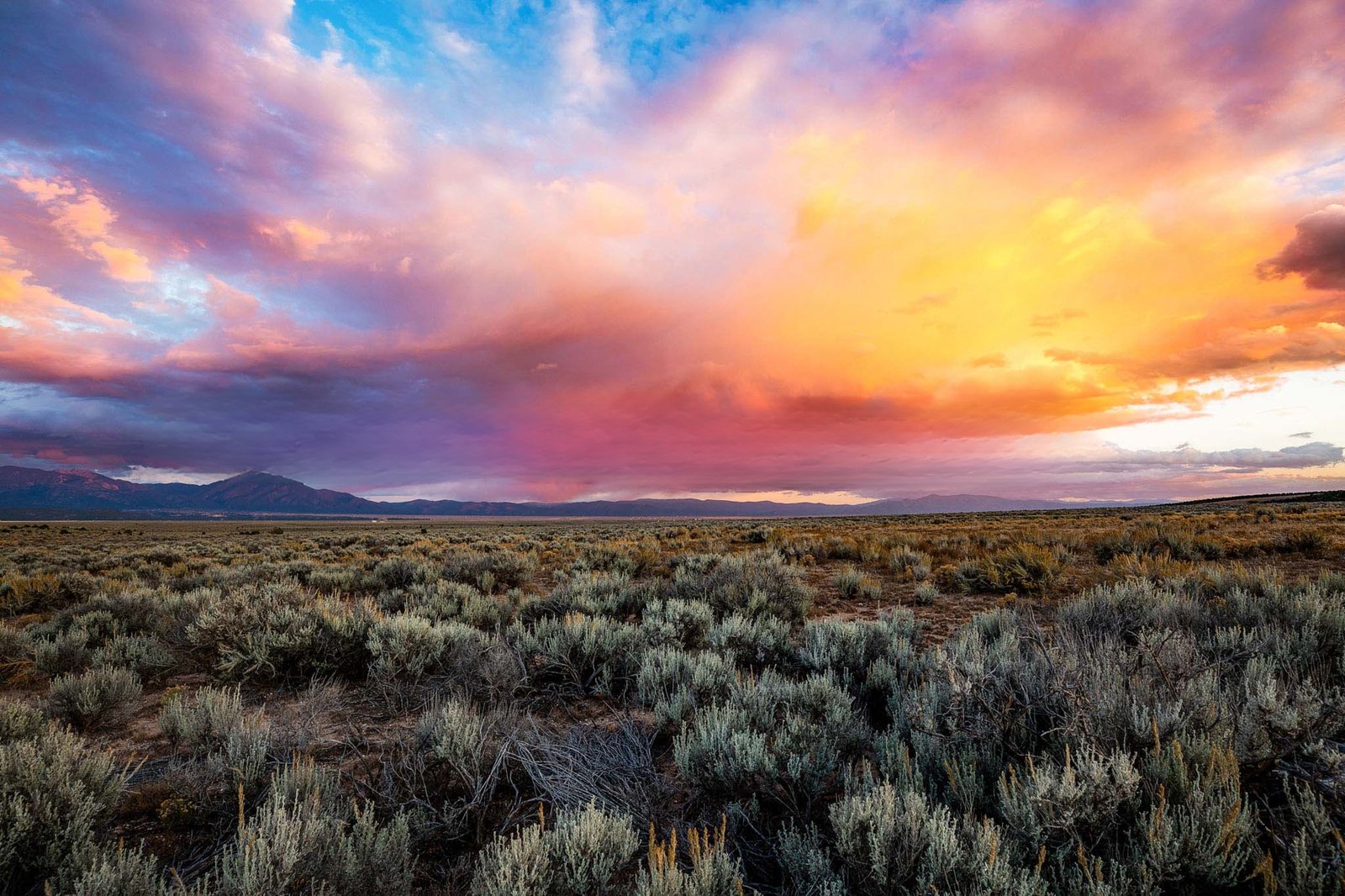 A colorful sunset over southeastern New Mexico’s open landscape